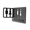 Miniatyrbild 1 av 5: Toalettsymbol Badrumsskylt 3D Badrumsdörrskyltning för butik