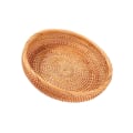 Miniatyrbild 1 av 5: 1/2 flätad vävd rund Snack Fruktskål Rotting matbricka 25x5cm 1Set
