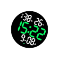 Miniatyrbild 1 av 5: LED elektronisk klocka Fjärrkontroll Väggklocka för hemmet Green White 12 inch