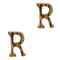Miniatyrbild 4 av 5: 1/2/3/5 Handgjorda träbokstäver Dörrnummer Alfabetbokstav letter R 2Set