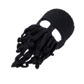 Miniatyrbild 1 av 5: 1/2 unisex skäggmössa Stickad cap Vinter varm mössa vindtät Black 1Set