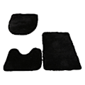 Miniatyrbild 1 av 5: 3st PU Mjuk Textur Stark Vattenabsorption Toalettmatta Set För Black