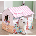 Miniatyrbild 4 av 5: Cat House with Scratch Pad Slitstark wellpapp för Blue