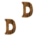 Miniatyrbild 3 av 5: 1/2/3/5 Handgjorda träbokstäver Dörrnummer Alfabetbokstav letter D 2Set