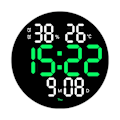Miniatyrbild 2 av 5: LED elektronisk klocka Fjärrkontroll Väggklocka för hemmet Green White 12 inch