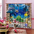 Miniatyrbild 3 av 5: 1/2 Digital Printing 3D Gardindraperier för vardagsrummet i sovrummet Undersea 1Set