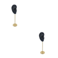 Miniatyrbild 4 av 5: 1/2/3 Örhänge Display Stand Human Ear Model Stud Holder Showcase Right Ear Black Height: 18cm 2Set