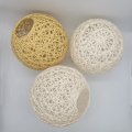 Miniatyrbild 3 av 5: Vävd Pendelljusskärm Lampbur Rottingkula Lampskärm för White 15cm