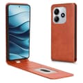 Kompatibelt med Xiaomi Redmi Note 14 5G-skal med kortplats, magnetiskt vertikalt fällbart läderfodral[LD] Orange