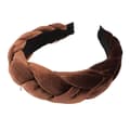Flätad Twist Elastisk Halkfri Elegant Dampannband Enfärgad Bred Förhöjd Sammets Hårbåge Håraccessoarer Coffee