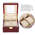 Miniatyrbild 7 av 8: 2 Grids Trä Watch Holder Armbandsur Display Case Smycken Present förvaringsbox Organizer