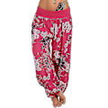 Miniatyrbillede 1 af 3: Dame Harem Bukser med Roser Print - Oversize & Vid Ben