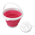Miniatyrbillede 4 af 8: 5L Foldbar Vaskemaskine Ultralyd Vibration Frem og Tilbage USB Foldbar Bakke til Hjem Rosa