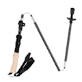 Miniatyrbillede 6 af 8: Teleskopisk Vandrestav - Bærbar Aluminium Legering Foldbar Vandrestav til Udendørs Sport - Sort