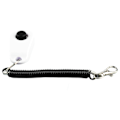 Pikkukuva 4 / 8: Koirien koulutusklikkeri Universal Interactive Pet Training Clicker mustalla pitkällä rannehihnalla ja renkaalla valkoinen