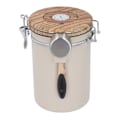 Miniatyrbillede 1 af 8: Kaffebeholder 1,8L rustfrit stål Lufttæt opbevaringsbeholder til kaffebønner med dagskontrol stålske til te, mel, korn, sukker Beige
