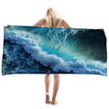 Mikrofiberhandduk, snabbtorkande strandhandduk, badhandduk storlek - 80*160 cm