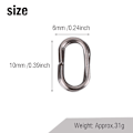 Miniatyrbilde 6 av 8: 100 stk rustfritt stål ovale splittringer Svingbar Snap fiskeutstyr kobling (6x10mm)