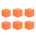 Miniatyrbilde 3 av 8: 6ST Tomme terninger Kuber DIY Ufullstendige terningblokker Undervisningspartipuslespill 6-sidige terninger Plastkuber Oransje