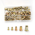 Miniatyrbilde 3 av 5: 165 ST Nitmuttersett Farge Galvanisering Flathode Gjenget Innsatsmutter M3 M4 M5 M6 M8