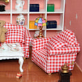 Miniatyrbilde 3 av 8: Enkel miniatyr-soffa med pute for 1:12 dukker DIY-tilbehør til dukkehus (#1)