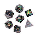 Miniatyrbillede 5 af 8: 7 stk Terningesæt Polyhedron Harpiks Rullende Farvede Terninger Sæt med Numre til Brætspil Sort