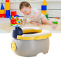 Miniatyrbillede 6 af 8: Børnefoldbar Toilet Bærbar Letvægts Tyk Lækagesikker Pottetræning Toiletklap til Bilcamping Indendørs Udendørs Grå