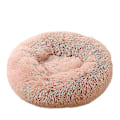 Miniatyrbillede 1 af 3: Rolig Vaskbar Plys Hundebed XL - Donut Stil, Læder Pink