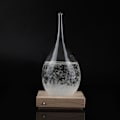 Miniatyrbilde 4 av 8: Stormglass Dråpeformet Stormflaske Skrivebords Værobservasjonsprediktor med LED-trebase (M)