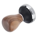 Miniatyrbilde 2 av 8: 58 mm rustfritt stål flat kaffetamper pulverpressa hammer med høydejusterbart trehåndtak Mørk tre farge
