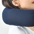 Miniatyrbillede 7 af 8: Hættetrøje Rejsekudde Hætte Nakkekudde Justerbar Ergonomisk Rejse Nakkekudde til Flyvemaskine Flyvning Nakkestøtte Søvn U-Form Mørkeblå