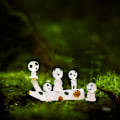Miniatyrbillede 5 af 7: Halloween lysende træalfer harpiks havefigur mikrolandskab havearbejde dekoration pynt