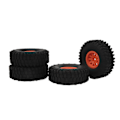 Pikkukuva 7 / 8: 4 kpl RC-auton renkaat 120 mm 1,9 tuuman kumia 10 säteen nylonilla varustettavat navat RC-auton osat Axial SCX10 90046 Traxxas Redcat GEN8 Orange
