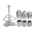 Miniatyrbillede 1 af 8: Krydderflaske i rustfrit stål Multifunktionel fødevarekvalitet genopfyldbar rustfri salt- og peberbeholder Sæt Krydderflaske X 2, kværn X 1