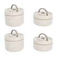 Miniatyrbillede 5 af 8: Isoleret madkasse 304 rustfrit stål forseglet multifunktionel bærbar rund termisk Bento-boks med varmepose Beige 4 stk