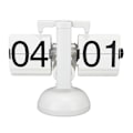 Miniatyrbild 8 av 8: Flip Clock Large Number Batteridriven 304 rostfritt stål Bordsskiva Retro Flip Clock för hemmakontor 24 timmar Helvit