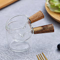 Miniatyrbillede 6 af 8: 50 ml mini glasmålekande med tud, enkel kaffemålekande, kaffeshotglas med træhåndtag til mælk og fløde