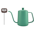 Miniatyrbild 1 av 8: 600 ml kaffekokare i rostfritt stål med svanhalspip Tekanna med termometer (grön)
