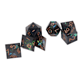 Pikkukuva 7 / 8: 7 kpl Polyhedron-hartsipeliäiset Värilliset Noppakokoelma Numeroidut Lautapeleille Musta