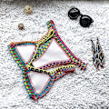 Miniatyrbild 1 av 5: Virka Neoprene Bikini Set - Boho Style Baddräkt för Kvinnor