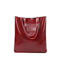 Miniatyrbild 1 av 6: Stor Burgunder Läder Tote Bag 32x6x36cm Perfekt för Vår Sommar Wine red About 32*6*36cm