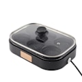 Miniatyrbillede 4 af 8: 6-huls æggstegepande Nonstick-morgenmadspande Multifunktionel morgenmadsmaskine Hamburgermaskine med låg