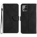 Preget skinntelefonveske med søm Black