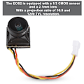 Miniatyrbild 7 av 8: Mini FPV-kamera för Turbo Eos2 2,1 mm-lins 1200TVL CMOS NTSC Automatisk förstärkningskontroll Svart