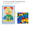 Miniatyrbild 3 av 8: 296 st färgglada svampnaglar Pegboard Pussel Set 3D Mosaik Jigsaw Game Byggstenar DIY Leksaker Kit för barn