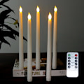 Miniatyrbild 8 av 8: 6 st LED flamlösa flimrande varmt ljus avsmalnande ljus med 2 fjärrkontroller för jul Thanksgiving Halloween hembröllopsdekoration