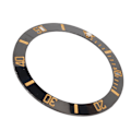 Miniatyrbild 3 av 8: 40 mm diameter klocka Insert Ring Clear Scale Luminous Keramic Replacement Bezel Insert Gold Character Black Back