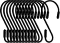 12-pack S-krokar svarta 8 cm S-formade Maximal belastning: 5 kg