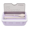 Miniatyrbild 5 av 8: Fack Lunchbox 2 fack 1100ml Loveliness Vuxen Bento Box med sked Ätpinnar för Office School Lila