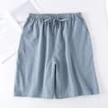 Herr vävda stretchpyjamasshorts ljusblå rutiga Light Blue Plaid XXL